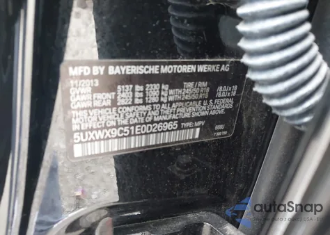 2014 BMW X3 xDrive28I z USA, uszkodzony, nr VIN 5UXWX9C51E0D26965